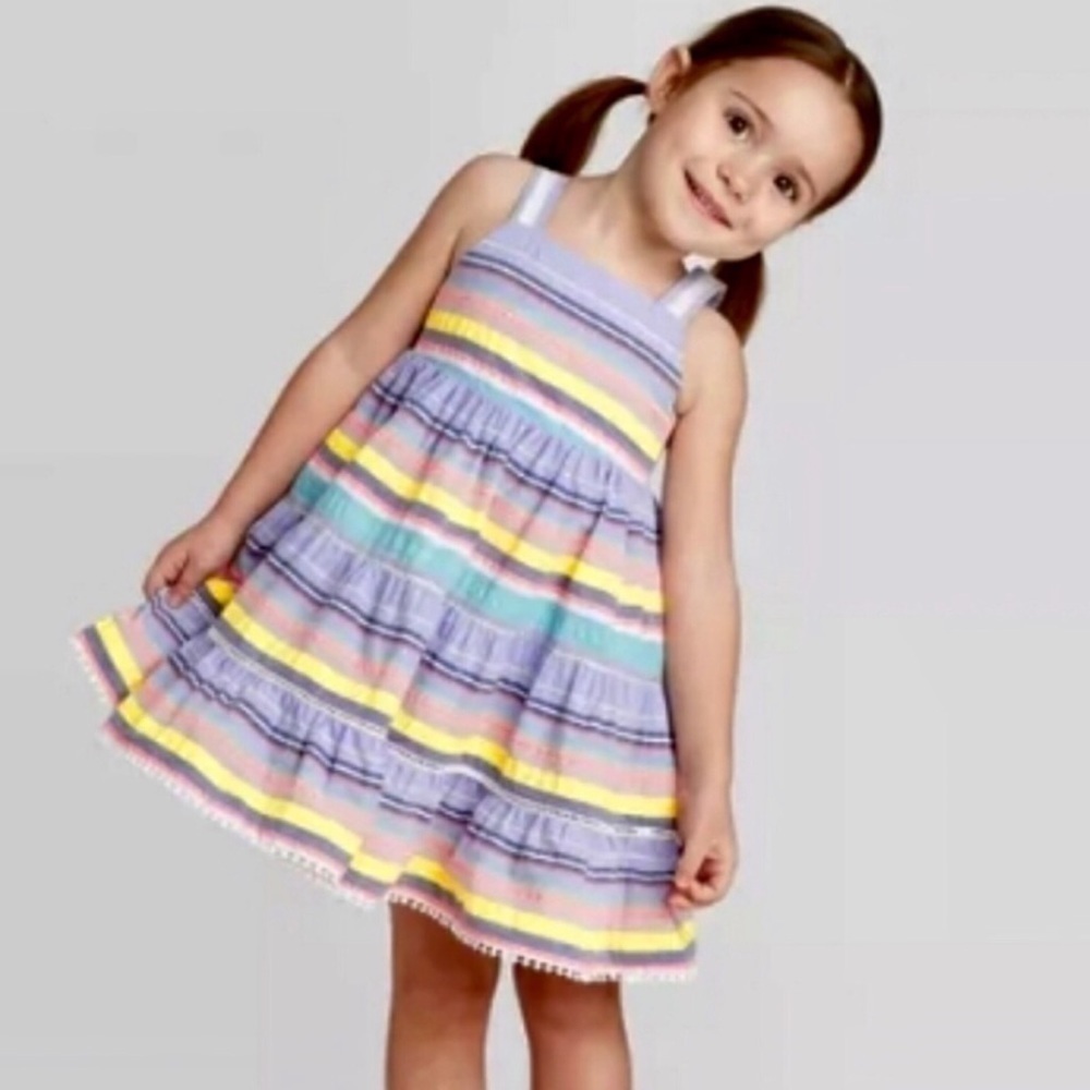 Cat & Jack Striped Cotton Colorful Dress